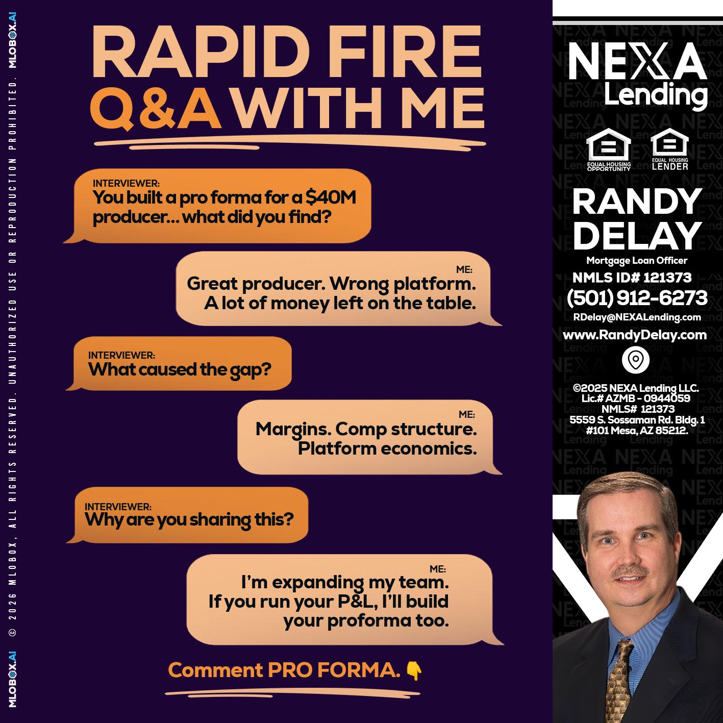 RAPID FIRE - Randy DeLay -Mortgage Loan Officer