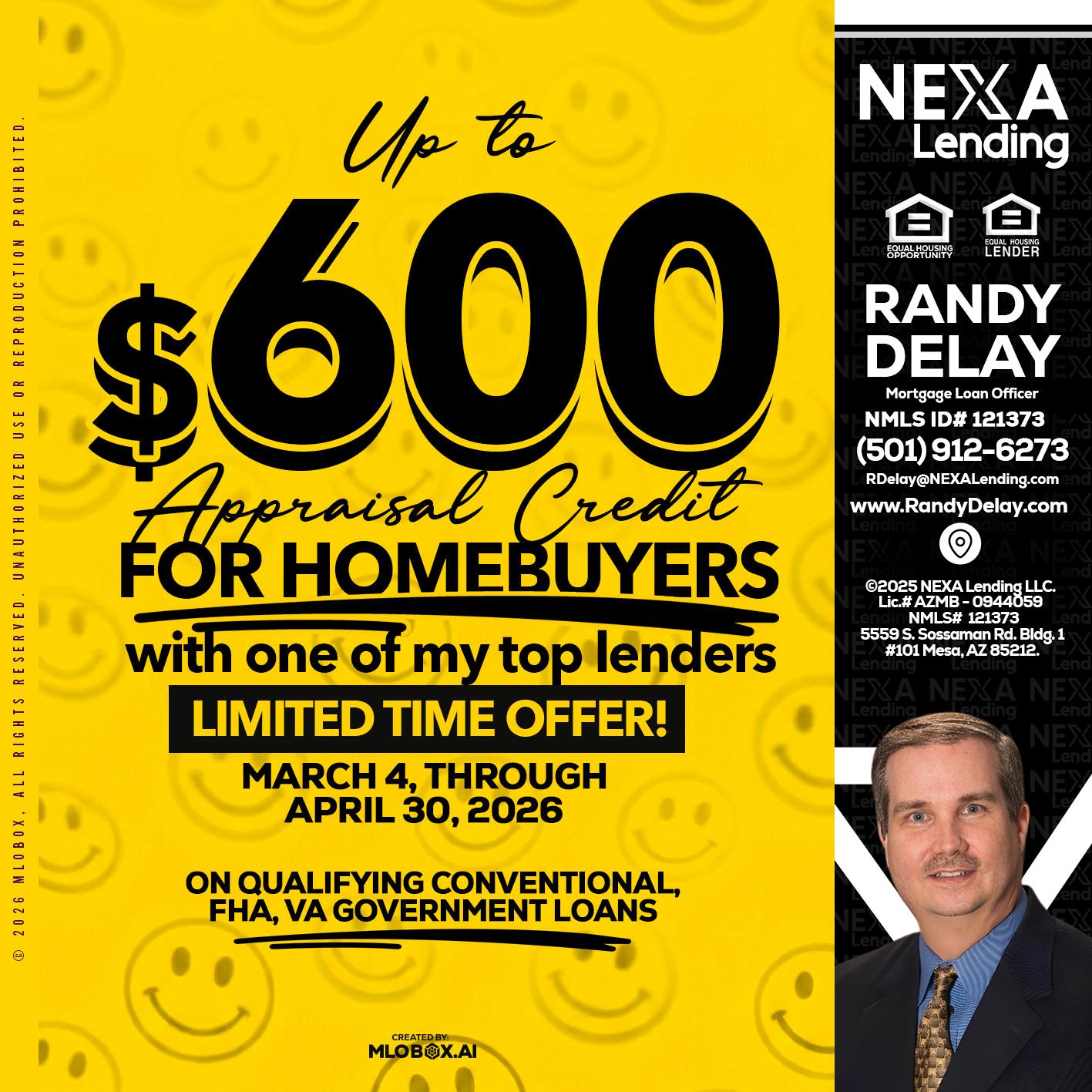 UP TO 600 - Randy DeLay -Mortgage Loan Officer