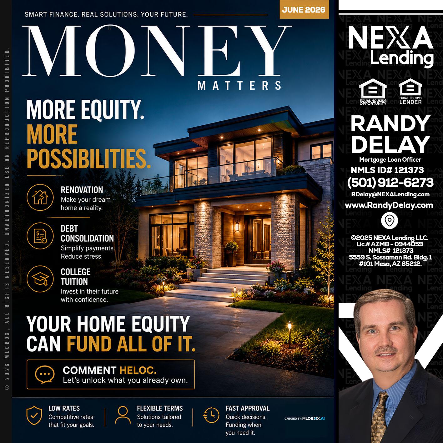 MONEY MATTERS - Randy DeLay -Mortgage Loan Officer