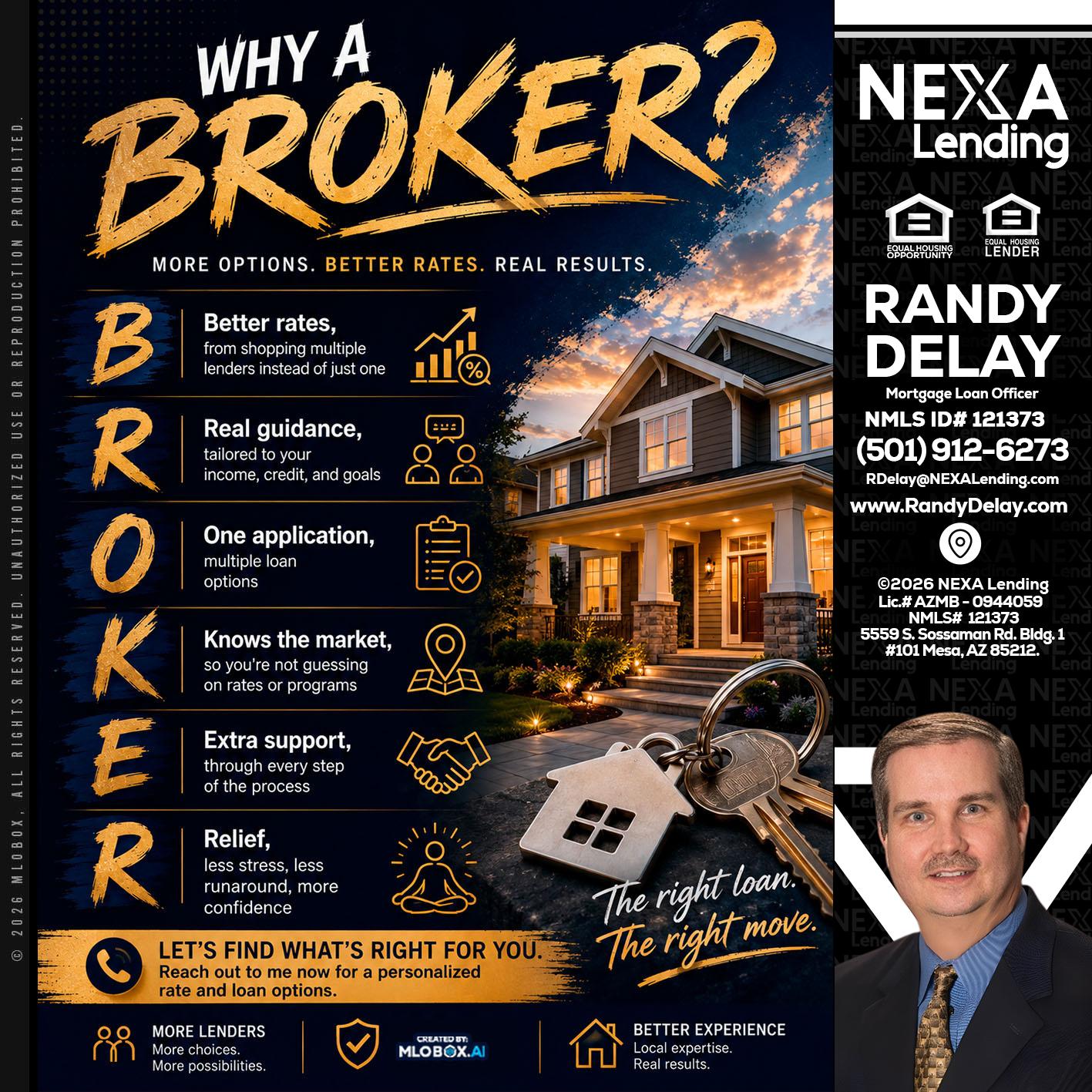 WHY A BROKER? - Randy DeLay -Mortgage Loan Officer